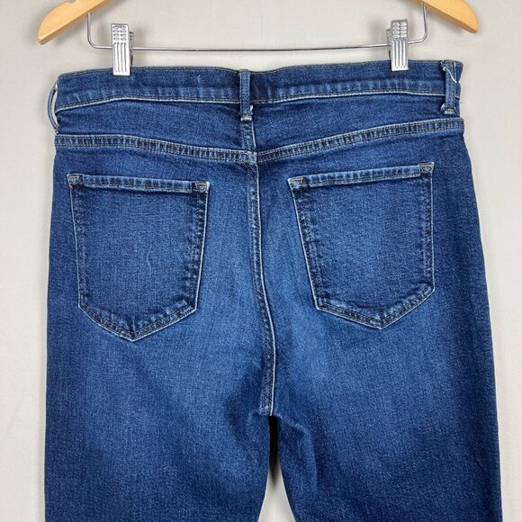 Banana‎ Republic Jeans Womens 31 Blue High Rise Straight Raw Hem Ankle Denim - Picture 11 of 13